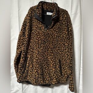 Time & Tru brand cheetah print pullover sherpa womens size XL 16/18